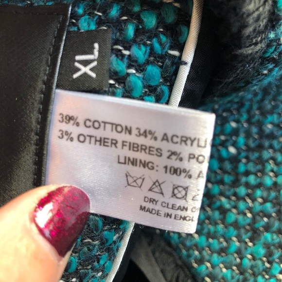 Helene Bergman Cotton Wool Twill green blazer jacket XL botton - Picture 7 of 9